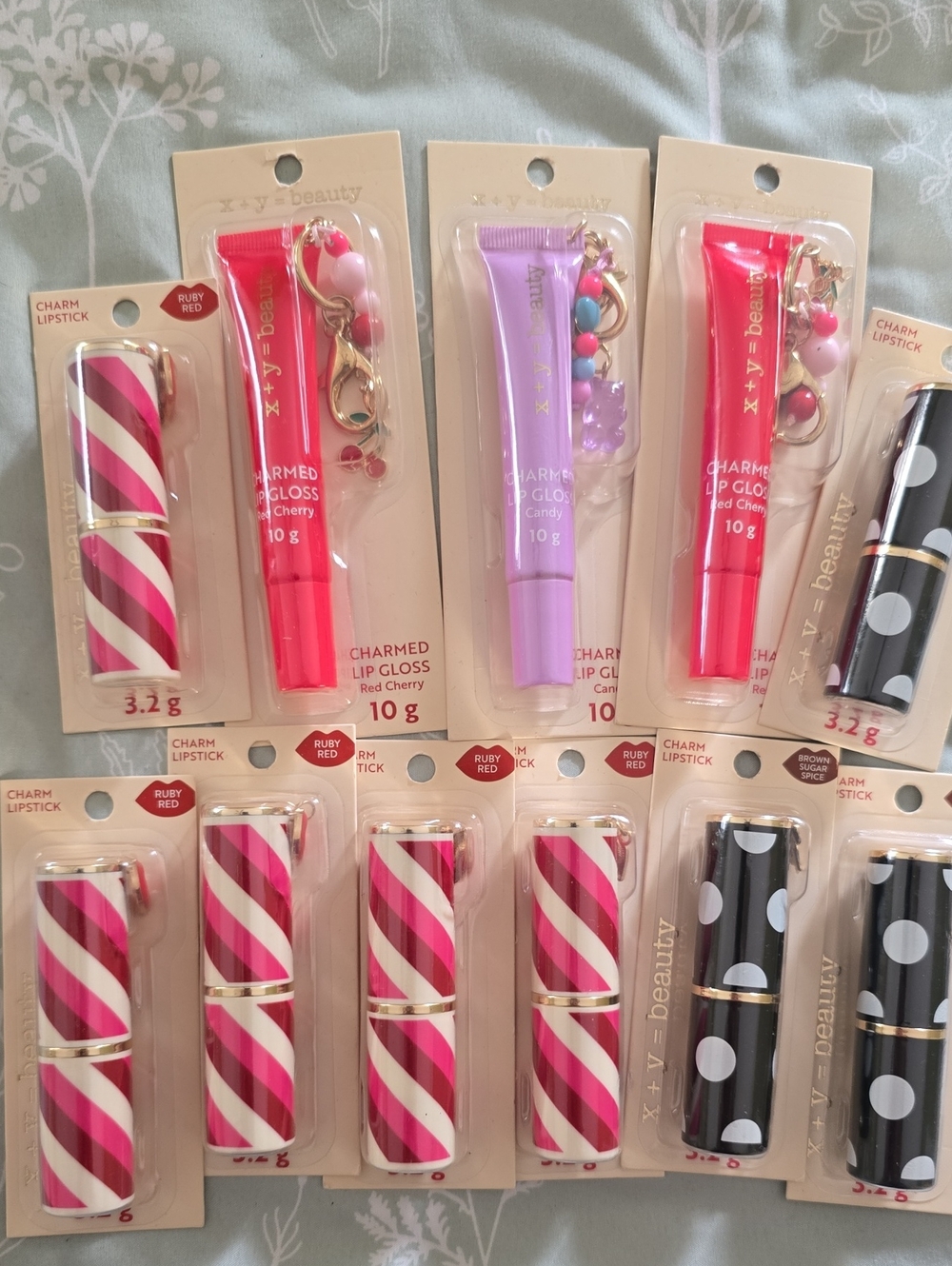 11 Lipstick & Lipgloss Set, Ruby Red, Sugar Spice, Red Cherry & Candy New